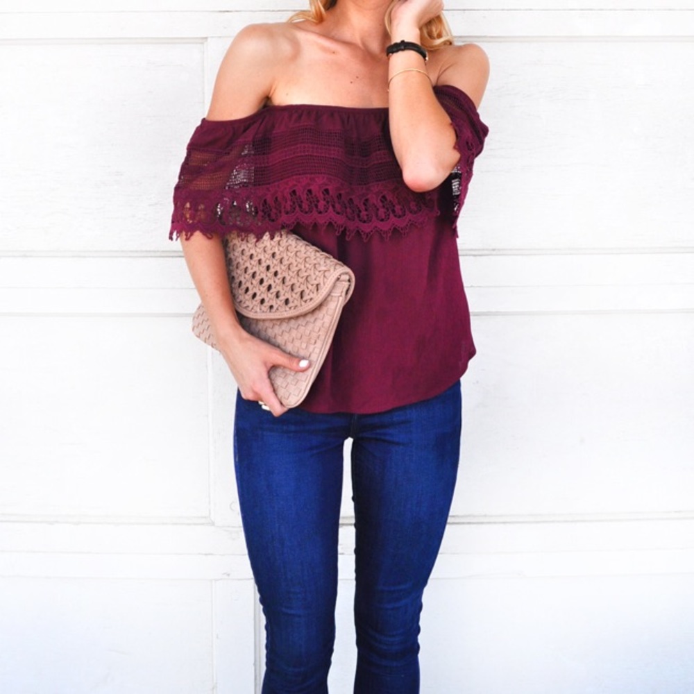 Plum Off The Shoulder Top